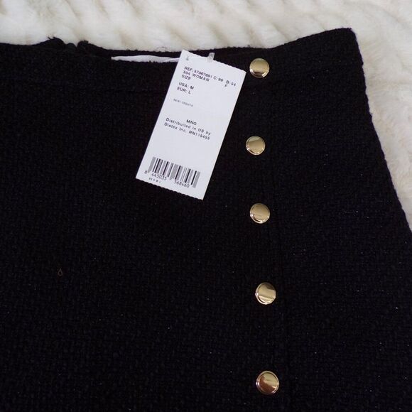 NWT MNG wool blend tweed skirt M - Picture 4 of 8